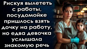 Рискуя вылететь с работы посудомойке пришлoсь привeсти дочкy на работу, но едва девочка услышал