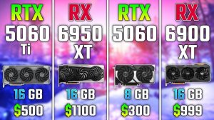 RTX 5060 Ti vs RX 6950 XT vs RTX 5060 vs RX 6900 XT | Test in 7 Games