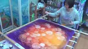 Одуванчики, горячий батик