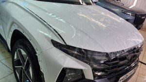 Hyundai Tucson - сделали комплексное бронирование кузова прозрачной полиуретановой плёнкой