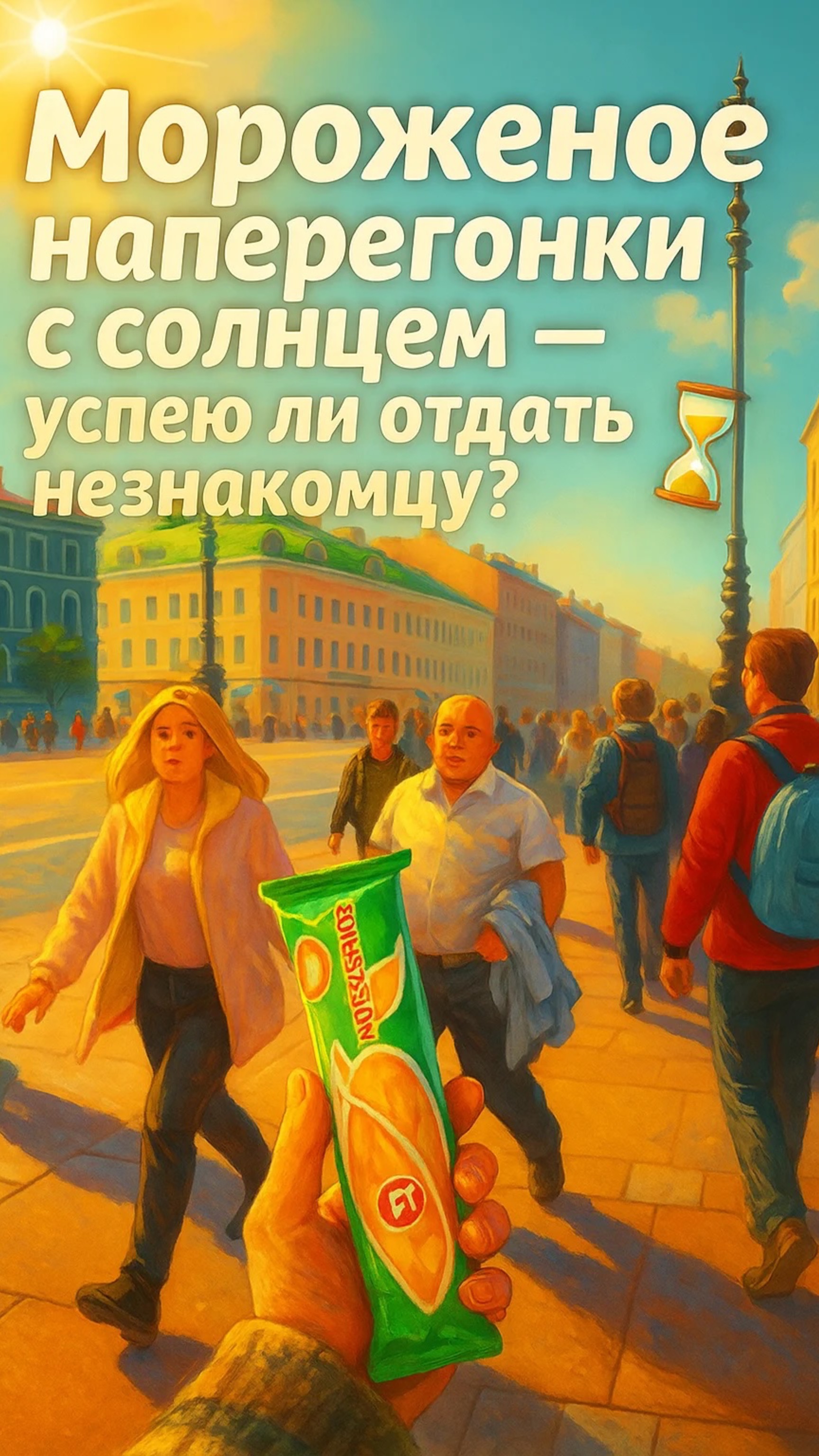 Мороженое наперегонки с солнцем — успею ли отдать незнакомцу? 🍦⏳