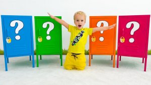 Влад и Ники. Загадочные ящики челлендж с Крисом и мамой! Весёлое видео для детей.