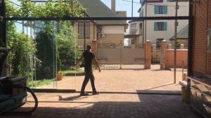 Компания Альфа123. Безрамное остекление зоны барбекю в п. Пересыпь.
