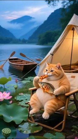 Рыжий котик чилит