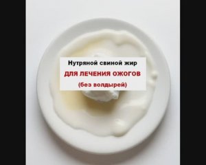 Нутряной свиной жир для лечения ожогов (без волдырей)