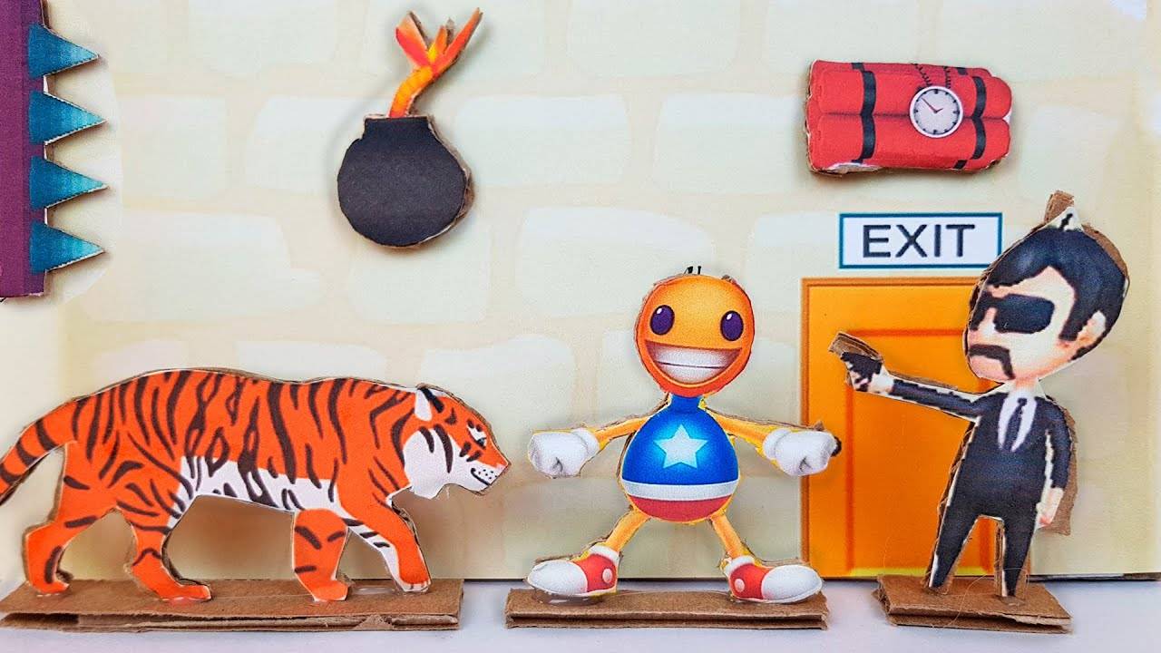 Спаси Кик зе Бади в Реальной Жизни - Kick the Buddy из картона смотреть онлайн