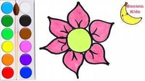 Как нарисовать ЦВЕТОК.Простой урок для детей 3-5 лет | Рисуем поэтапно