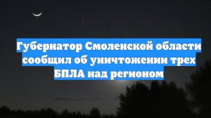 Губернатор Смоленской области сообщил об уничтожении трех БПЛА над регионом