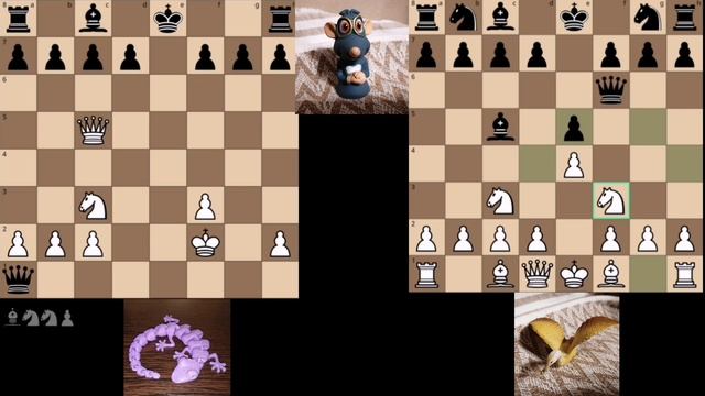 Мася Кошкина играет с двумя соперниками одновременно в шахматах.
