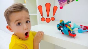 Влад и Ники. Приключения с игрушками Хи-мэн! Видео для детей.