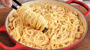 Вкусная паста с курицей за 5 мин