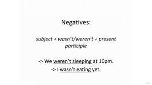 18 - Past Continuous