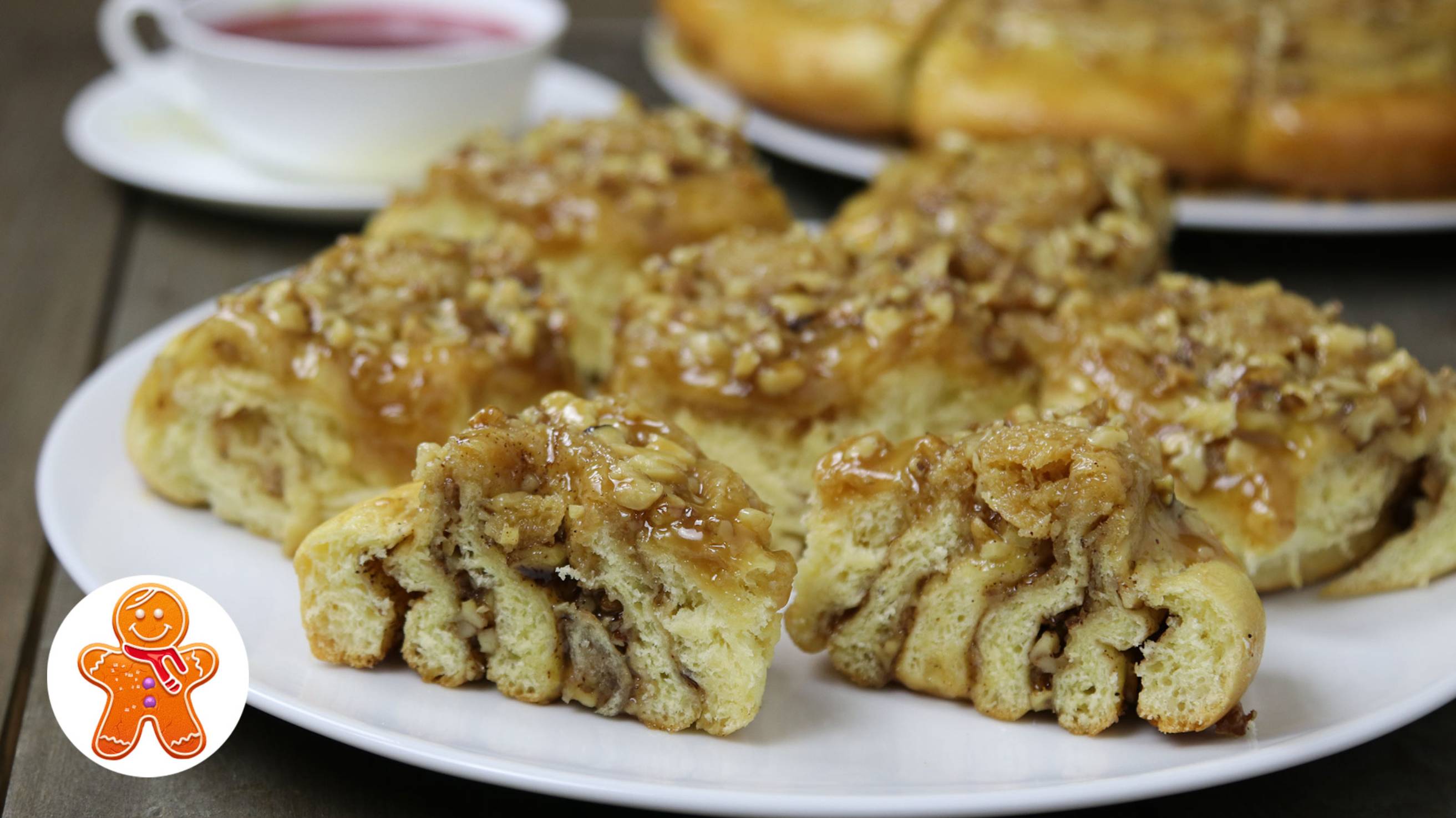 Булочки с карамелью и орехами ✧ Разборный пирог