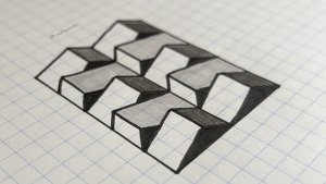 3D-рисунок по клеточкам — просто смотри и рисуй за 7 минут