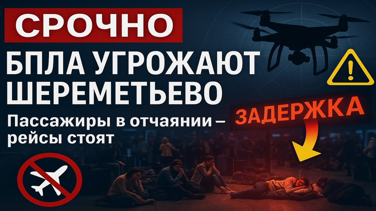Срочно! Задержки рейсов в Шереметьево — угроза атаки БПЛА, пассажиры измучены