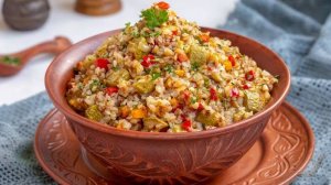 ГРЕЧКА С КАБАЧКАМИ И БОЛГАРСКИМ ПЕРЦЕМ (В ДУХОВКЕ)