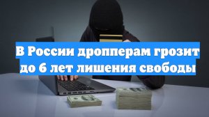 В России дропперам грозит до 6 лет лишения свободы