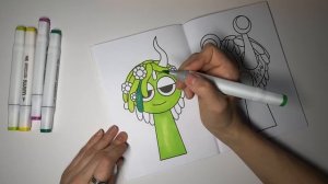 Sprunki, спрунки, Vineria, Винерия, зеленая. Обычная версия. Раскрашиваем вместе 🟢 , раскраска.