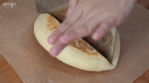 Сырно-картофельный хлеб, запеченный на сковороде, Без духовки, без дрожжей, без яиц.