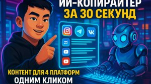ИИ-копирайтер за 30 секунд: контент для 4 платформ одним кликом