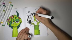 Sprunki, спрунки, Vineria, Винерия, зеленая. Хоррор версия. Раскрашиваем вместе 🟢 , раскраска.