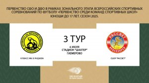 "Кузбасс- им.В.Раздаева"-"СШОР"Рассвет"Первенство СФО и ДФО по футболу среди юношей до 17 лет