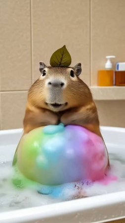 Capybara моется