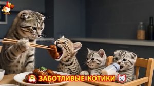 Заботливые котики спешат на помощь (133)