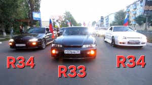Nissan Skyline R33 R34 Club Губкин Факельное шествие 2012 в Старом Осколе
