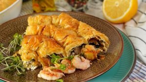 Шпинатный пирог с морскими мотивами. СПАНАКОПИТА С МОРЕПРОДУКТАМИ