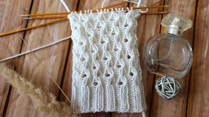 Песчаный берег / ажурный узор для вязания носочков / схема узора в видео.