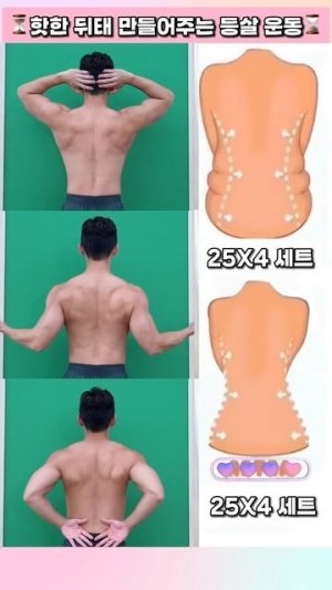 핫한 뒤태 만들어주는 등살 운동 #등운동 #뱃살운동 #오운완