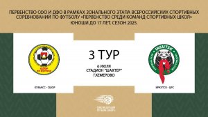 "Кузбасс-СШОР"-"Иркутск - ЦРС" Первенство СФО и ДФО по футболу среди юношей до 17 лет