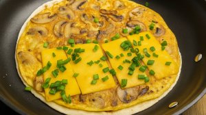 Тортилья с грибами и сыром отличный вариант для сытного завтрака!