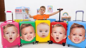 Влад и Ники. Мама учит Влада и Ники как правильно вести себя в аэропорту! Видео для детей.