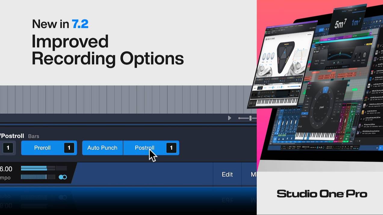 Studio One Pro 7: Improved Recording Options