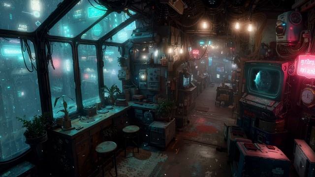 ⬆️ Explore Quiet Ambient Cyberpunk Heights Dry Streets Below #CyberpunkExploration #QuietCity