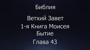 Библия. Ветхий Завет. 1-я Книга Моисея Бытие, глава 43.
