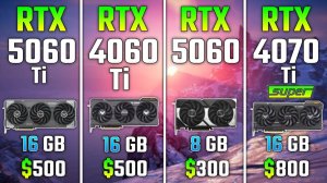 RTX 5060 Ti vs RTX 4060 Ti vs RTX 5060 vs RTX 4070 Ti SUPER | Test in 7 Games
