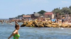 Голубицкая пляж Белый Берёг сегодня 6 июля 2025. Море и погода в Голубицкой сейчас. Обстановка