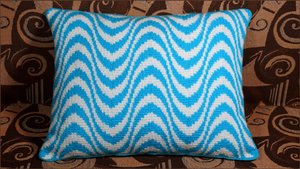 Подушка узором Волны тунисским крючком. Часть 1.