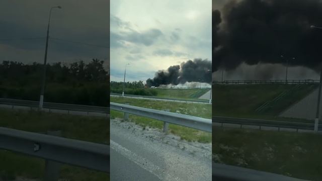 Предположительно, на трассе М-4 "Дон" в соседней Липецкой области, где сгорели 7 автомобилей.
