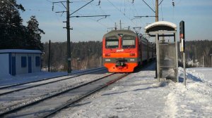Электропоезд ЭД9М-0113. Покатушки от Депо до Новобелоярска,Новозудилово до Новоповалихи+отправление