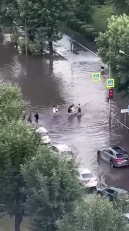 Тюмень превратилась в Венецию после ливневого дождя