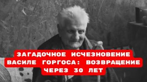 Загадочное исчезновение Василе Горгоса: возвращение через 30 лет