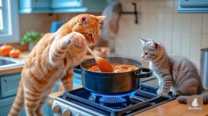 Мама-Кошка Заботится о больном котенке 🐾🧶🎩