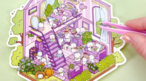 Уютный Миниатюрный Домик 🏡✨ ASMR Наклейки, Милые Котики и Расслабляющие Звуки