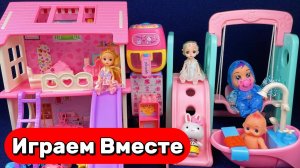 Мультик для детей 🌸 Цветные экскаваторы ездят по цветным горкам ! Учим цвета и играем