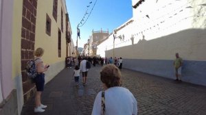 Walking in San Cristóbal de La Laguna during The Holy Christ of La Laguna Festival 2022.