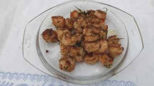 Морепродукты на садже. Горбуша и креветки.